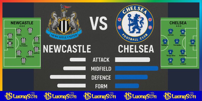 Sức mạnh 2 đội trong trận Newcastle vs Chelsea trên luongson tv